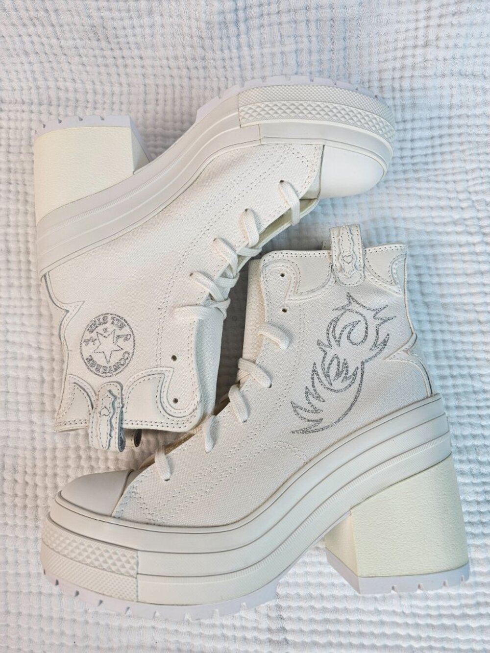 😍NWT😍 Converse Chuck 70 De Luxe Western Heel - Vintage White - Women 8/Men 6 - Picture 10 of 10